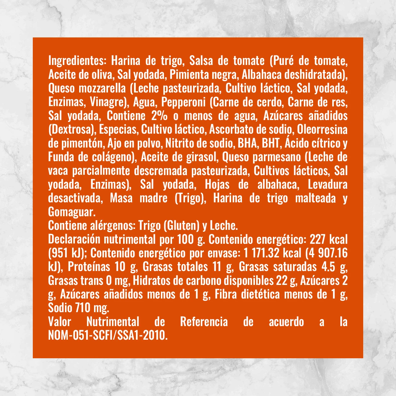 82048 PIZZA DE PEPPERONI DI FARA 516g Info Nutrimental