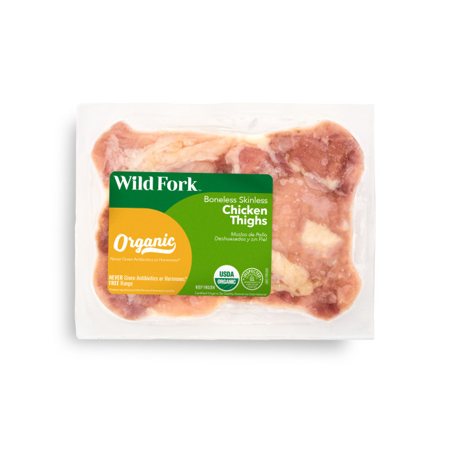 4312 WF PACKAGED Organic Boneless Skinless Chicken	Thighs Poultry-