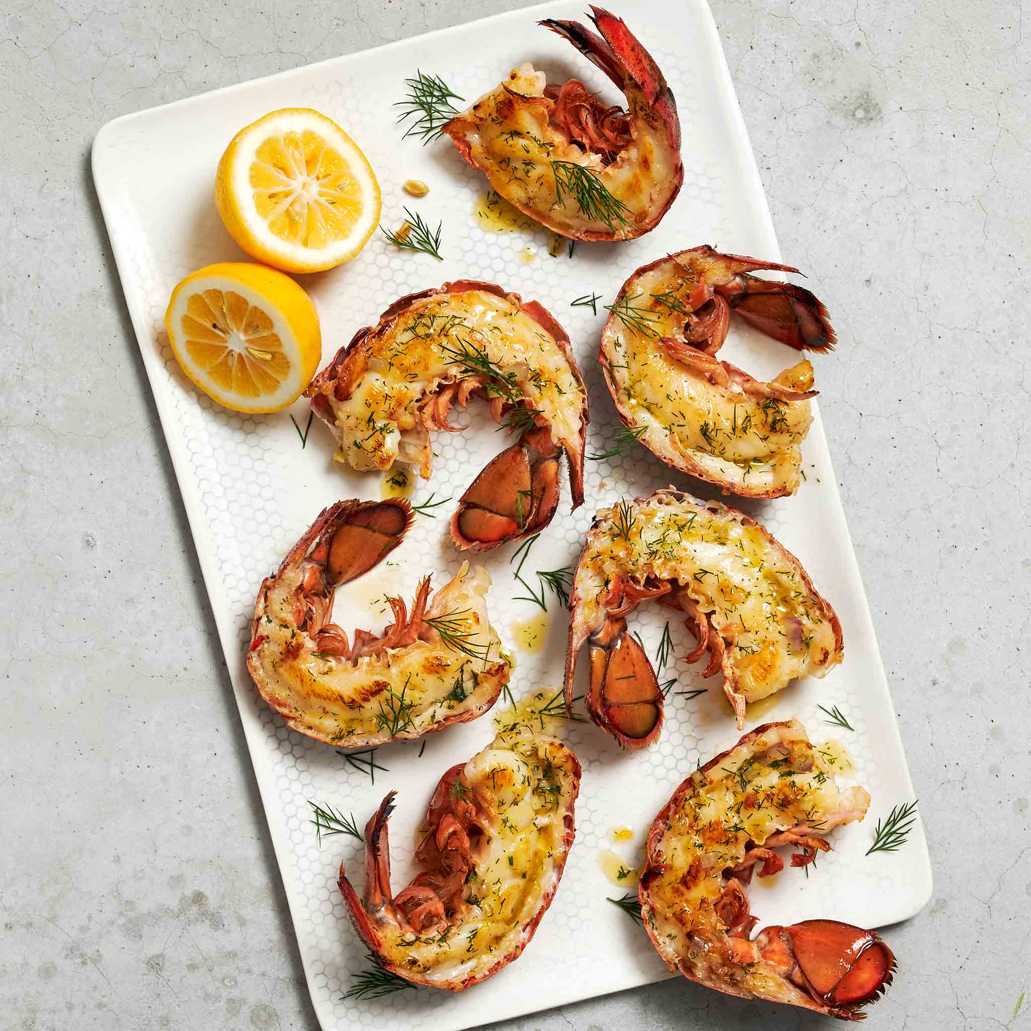 6058 WF PLATED Grilled Lobster Tails Seafood