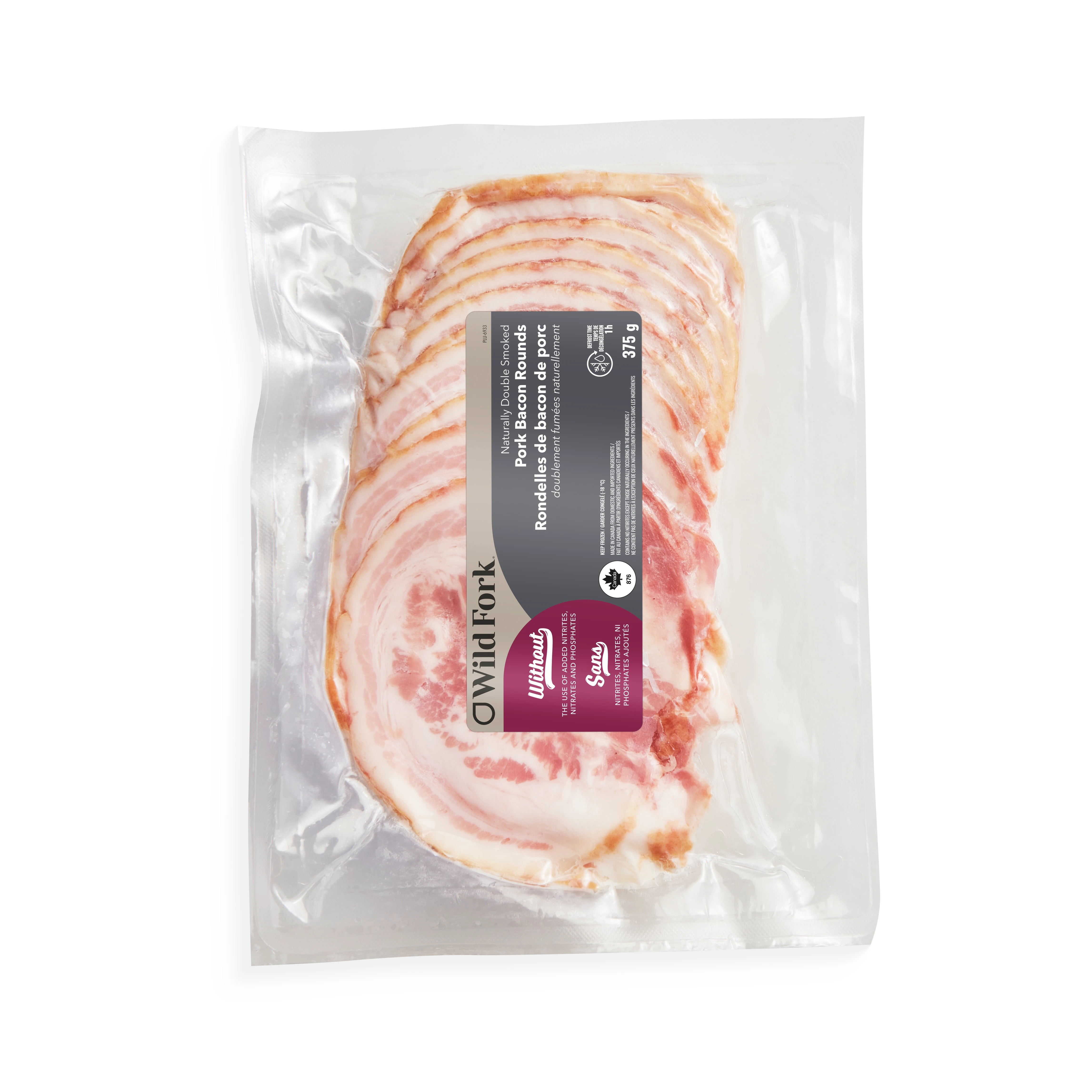 WFC 6933 Pork Bacon NaturallyCuredBacon Rounds PD
