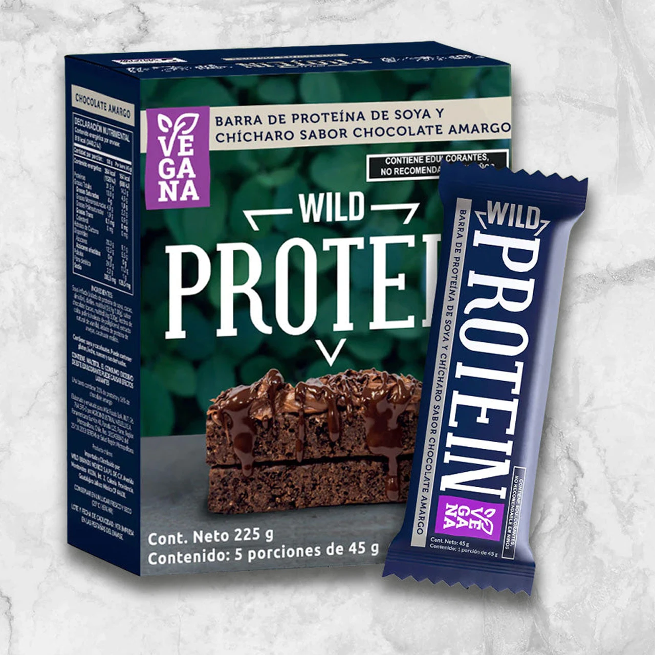 CAJA CON BARRAS DE PROTEÍNA SABOR CHOCOLATE AMARGO