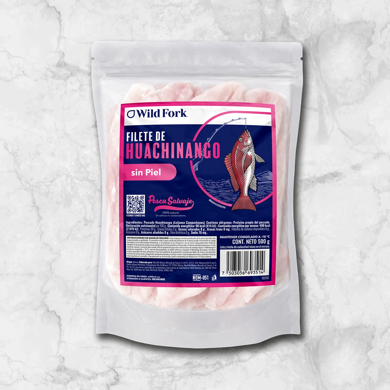 82390 WFMex Packaged FILETE DE HUACHINANGO SIN PIEL PEscados
