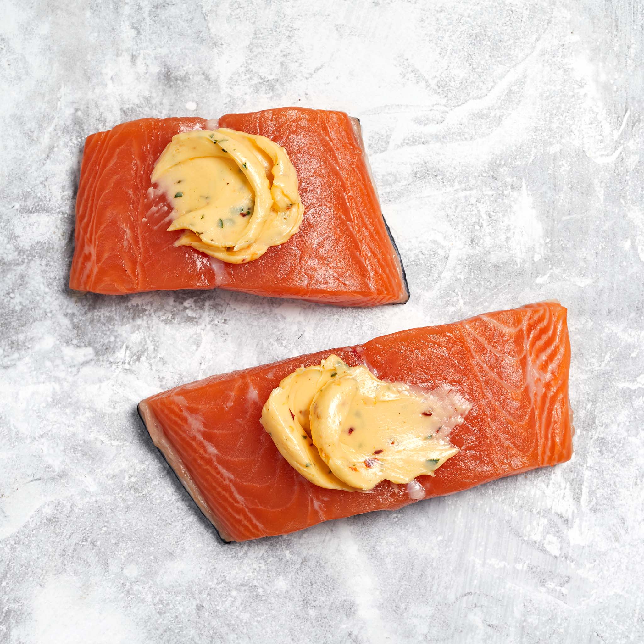6119 WF Raw Skinless Atlantic Salmon with Bulgogi Butter Seafood