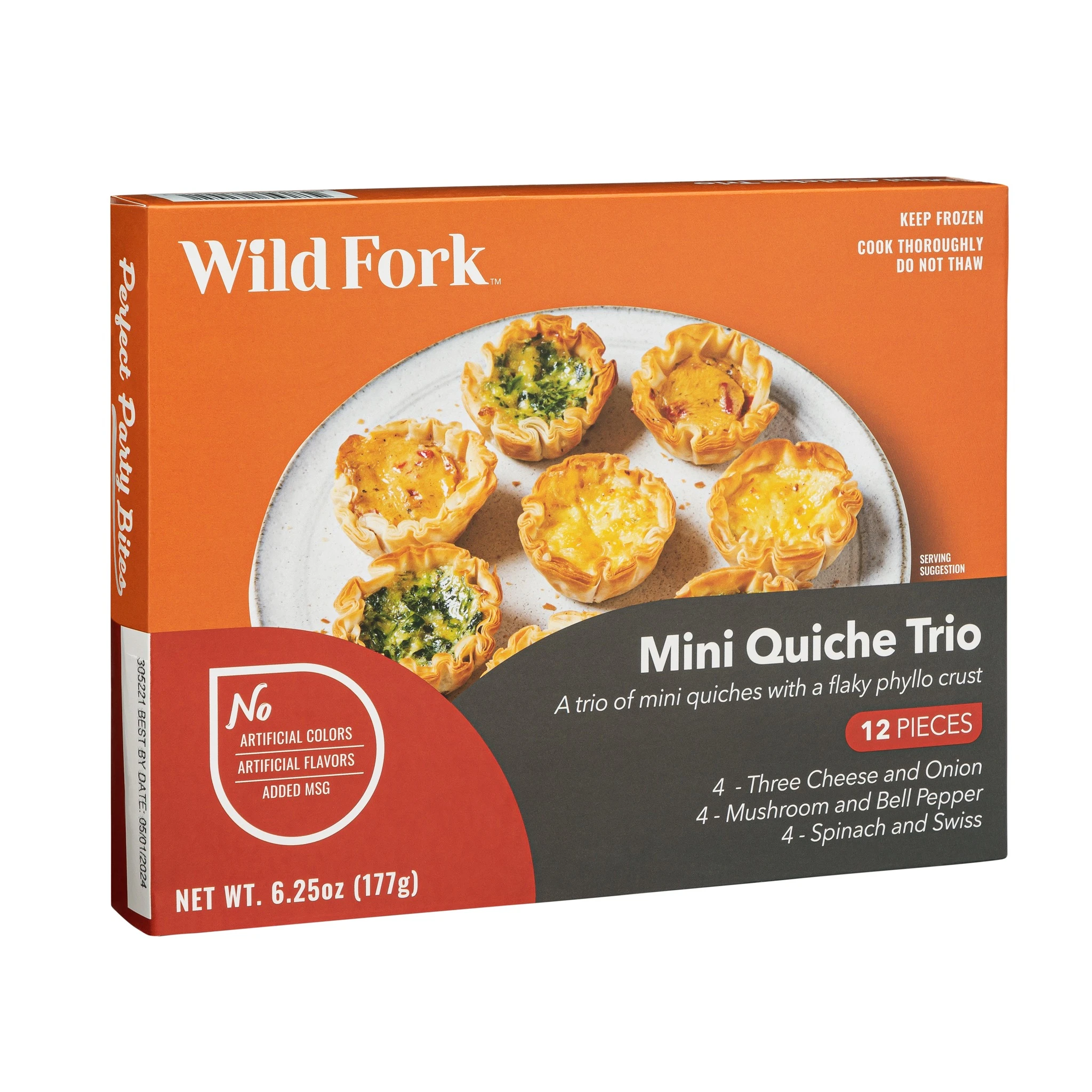 8245 WF PACKAGED MINI QUICHE TRIO APPETIZER