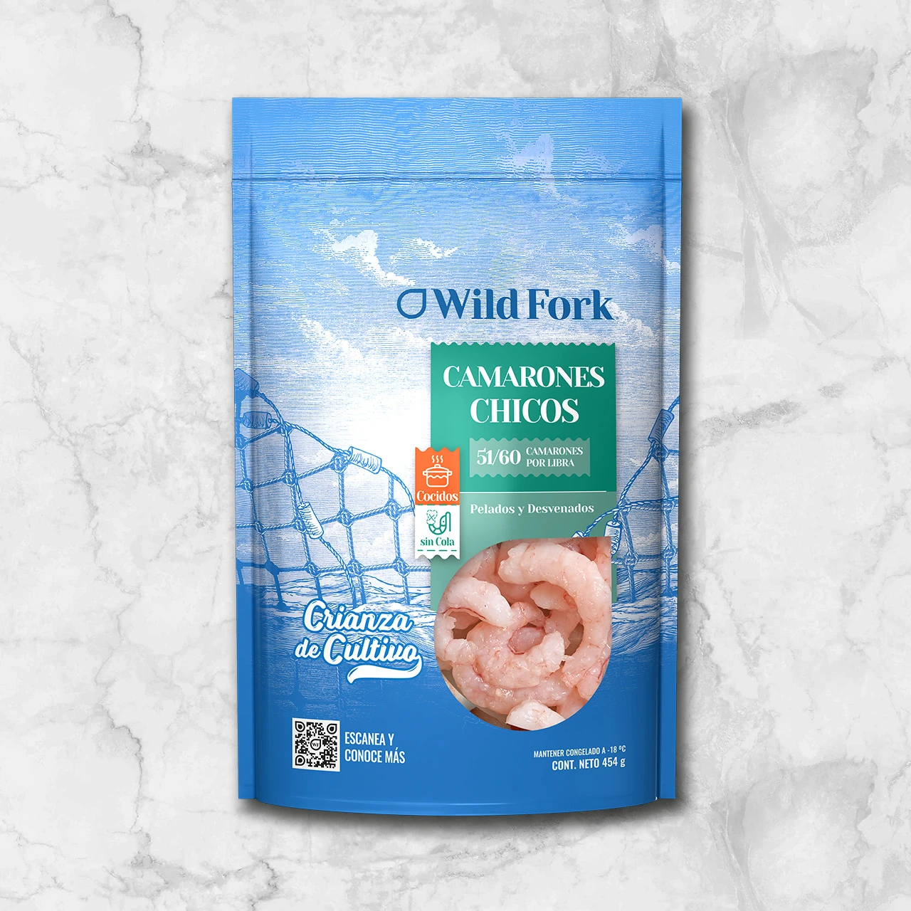 81987 WFMex Packaged CAMARON COCIDO SIN COLA 51 60 Pescados