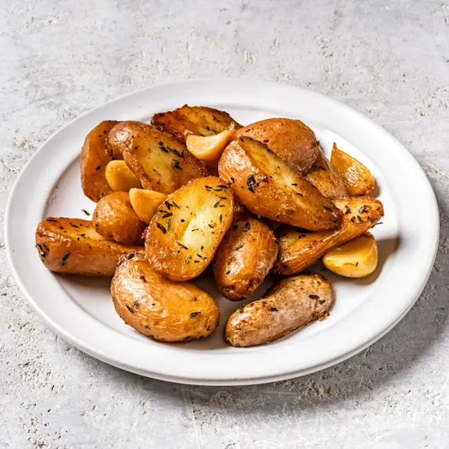 Rotisserie Potatoes with Garlic and Herbs cooked