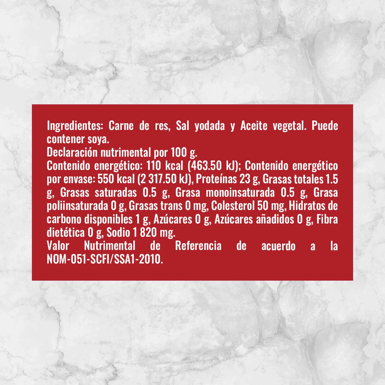 80745 CECINA DE RES Info Nutrimental
