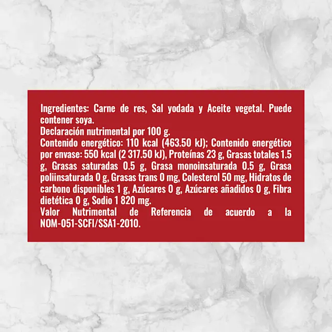 80745 CECINA DE RES Info Nutrimental