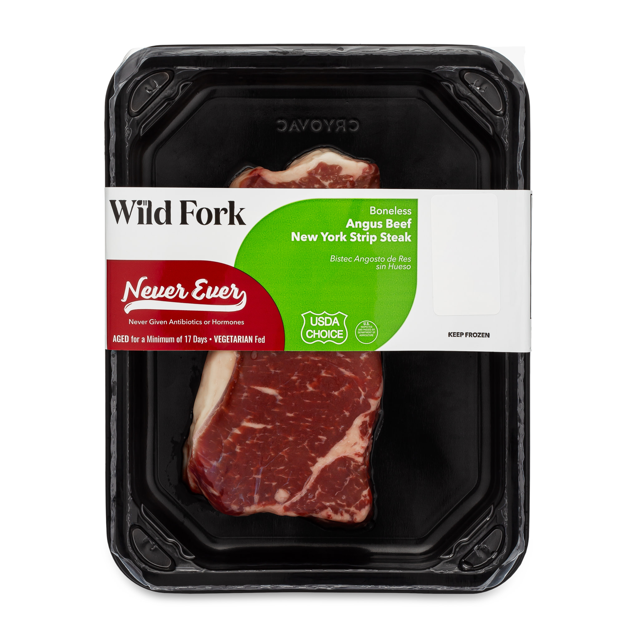 1304 WF PACKAGED USDA Choice ABF Angus Beef NY Strip Steak Beef