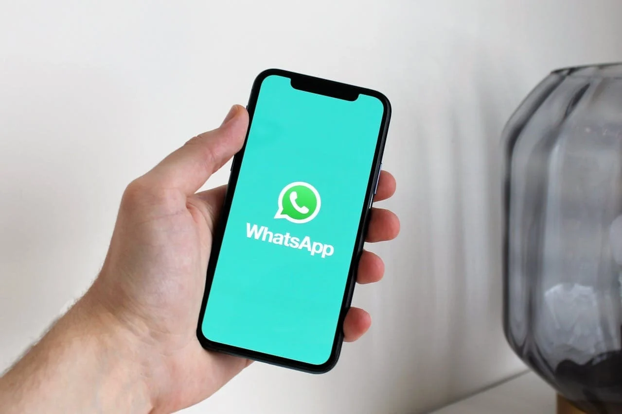 Whatsapp logo on phone
