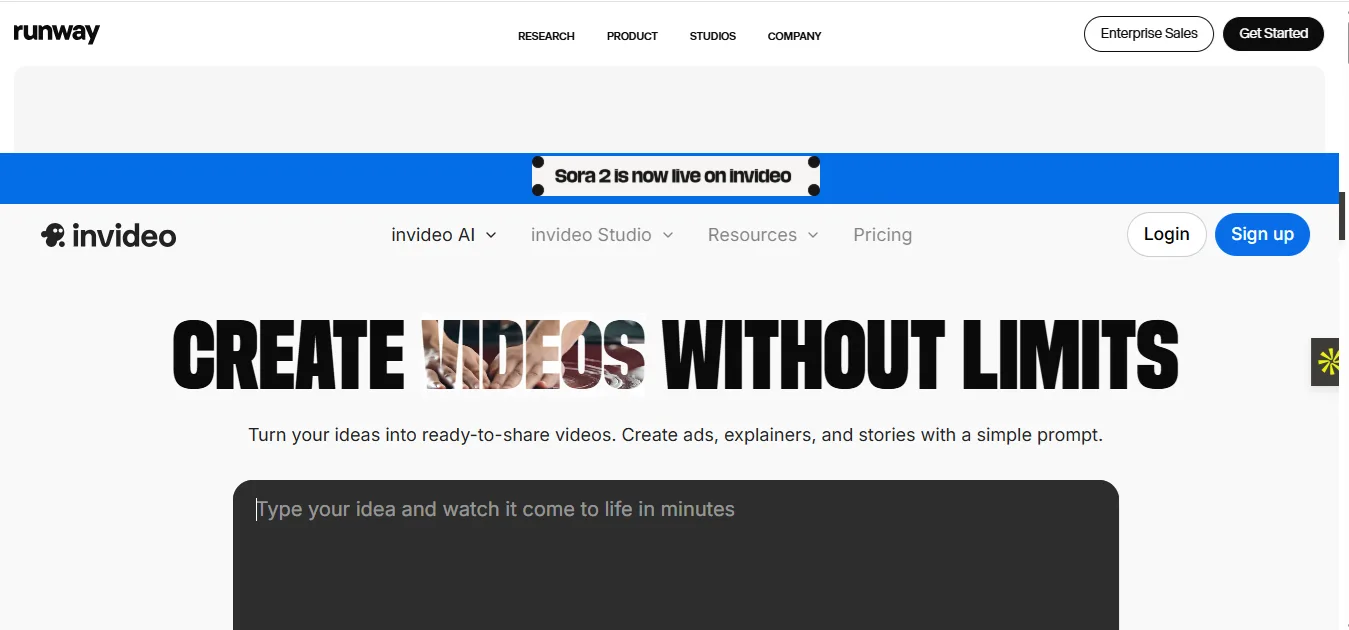 invideo home page pt-br