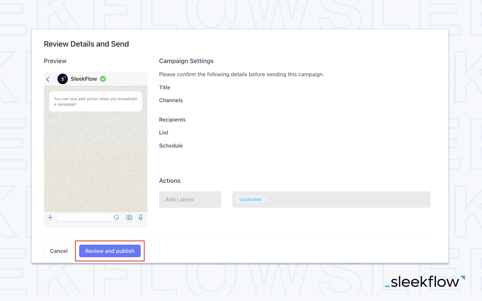 Kirim Broadcast WA SleekFlow