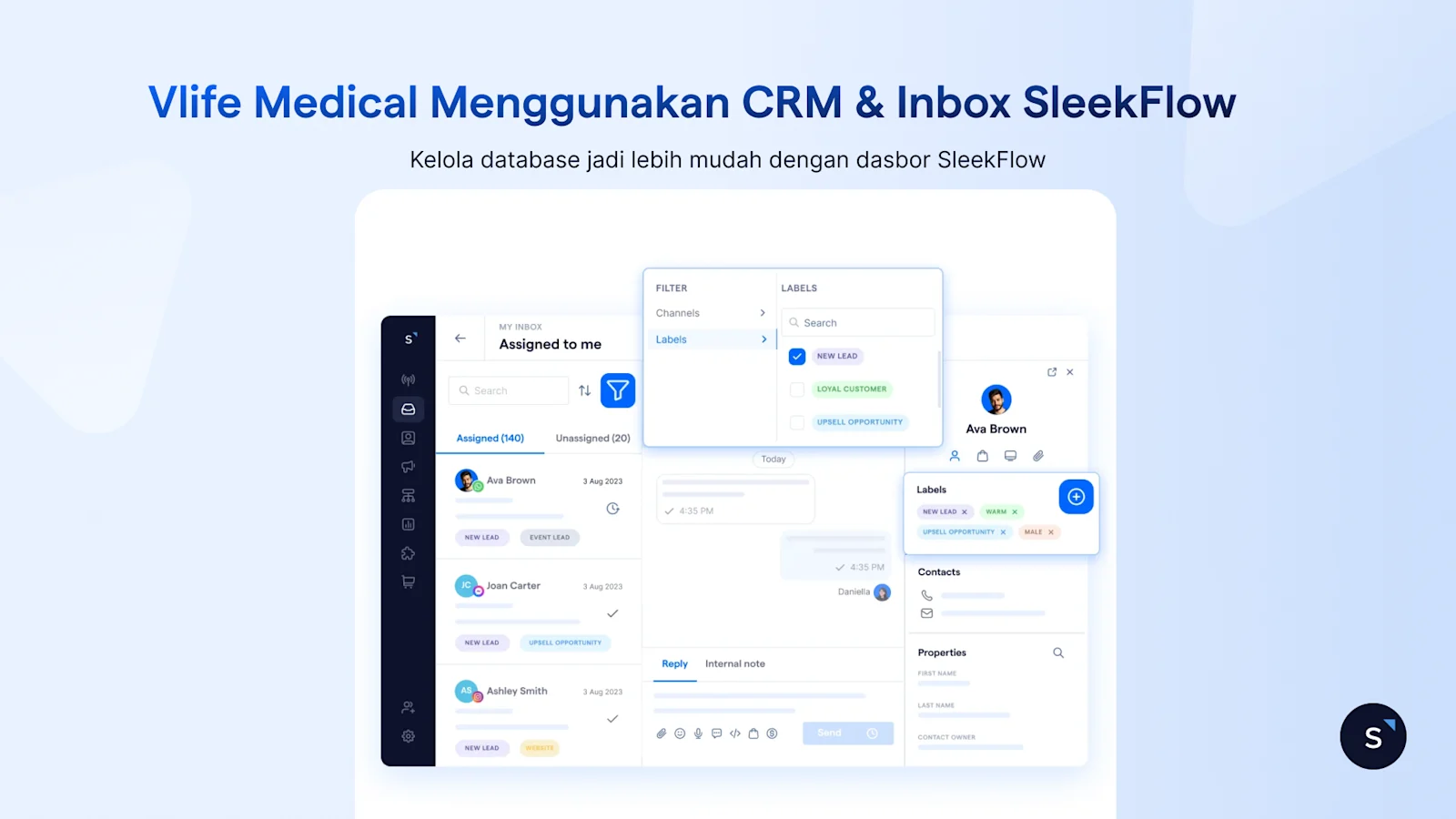 Vlife Medical menggunakan CRM & Inbox SleekFlow