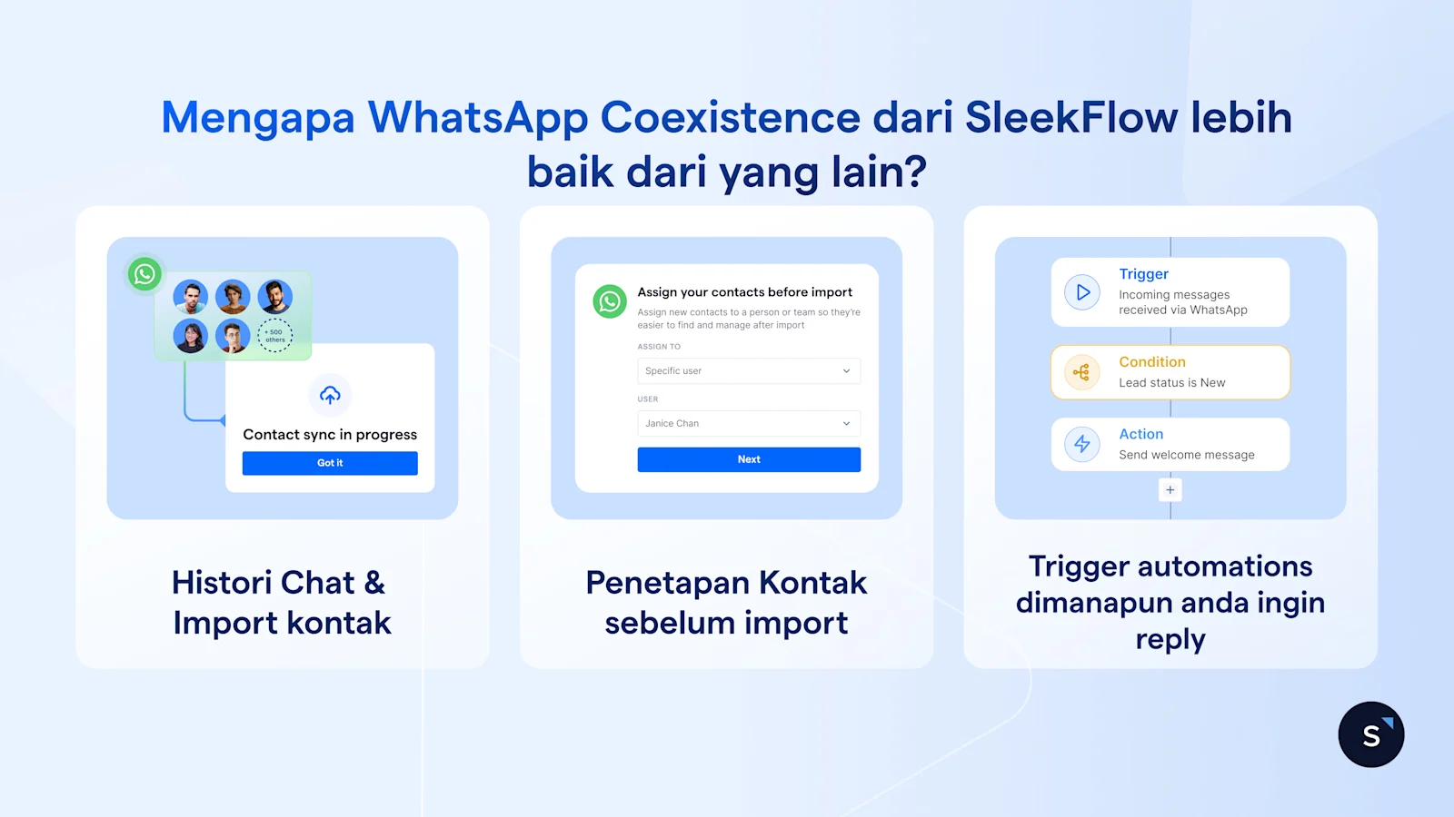 Penjelasan keuntungan menggunakan WhatsApp Coexistence dari SleekFlow