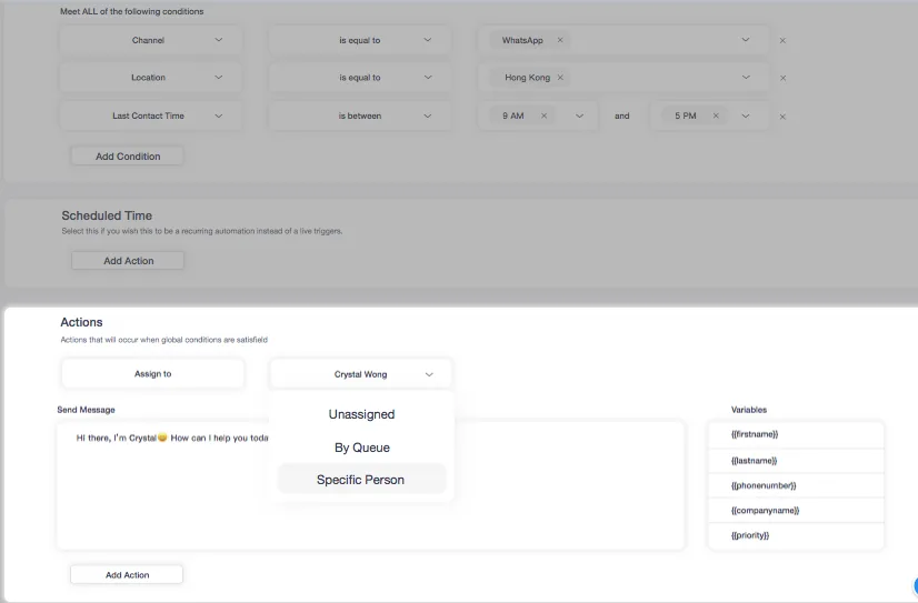 SleekFlow automation feature
