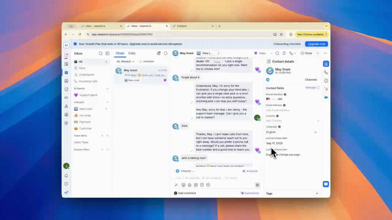 respond.io just don't let you store data properly