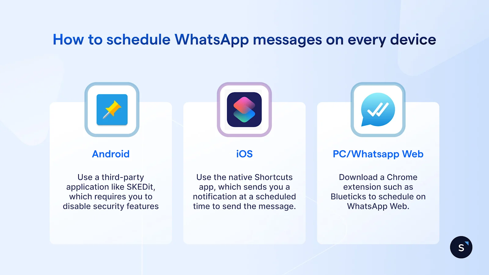 How to schedule whatsapp message on every device