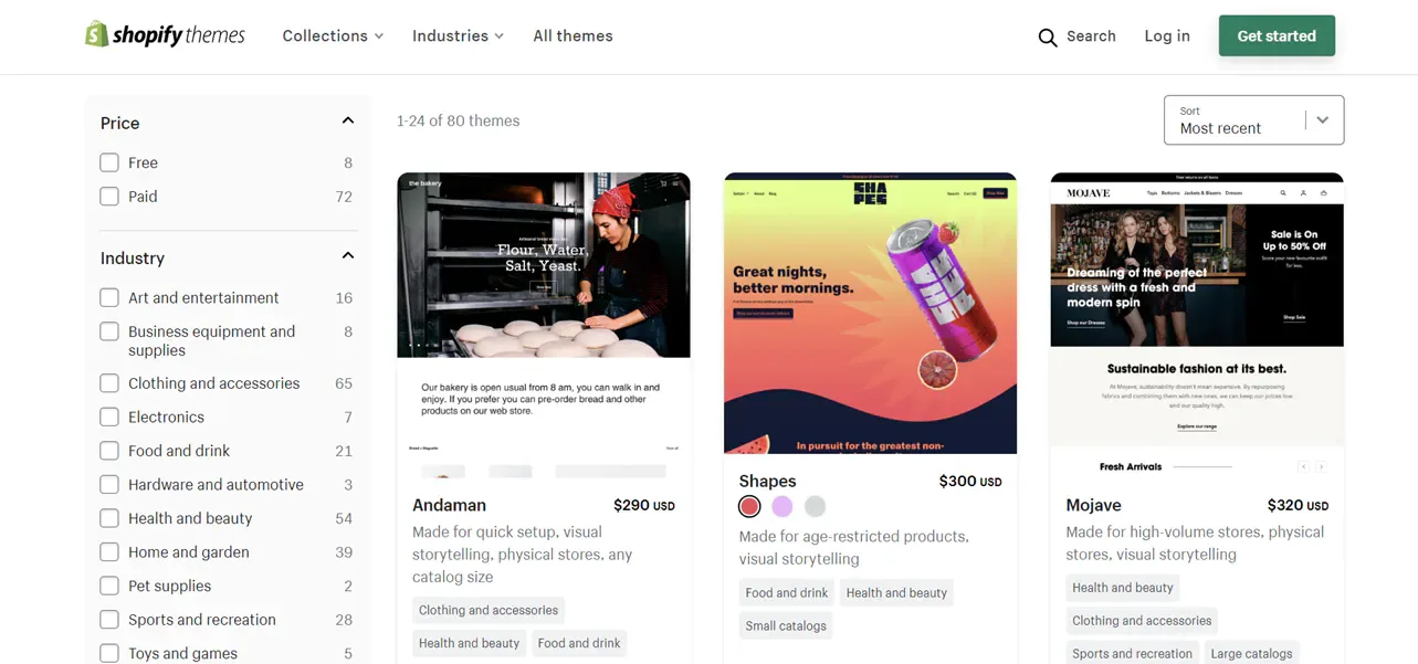 Biblioteca de Temas da Shopify