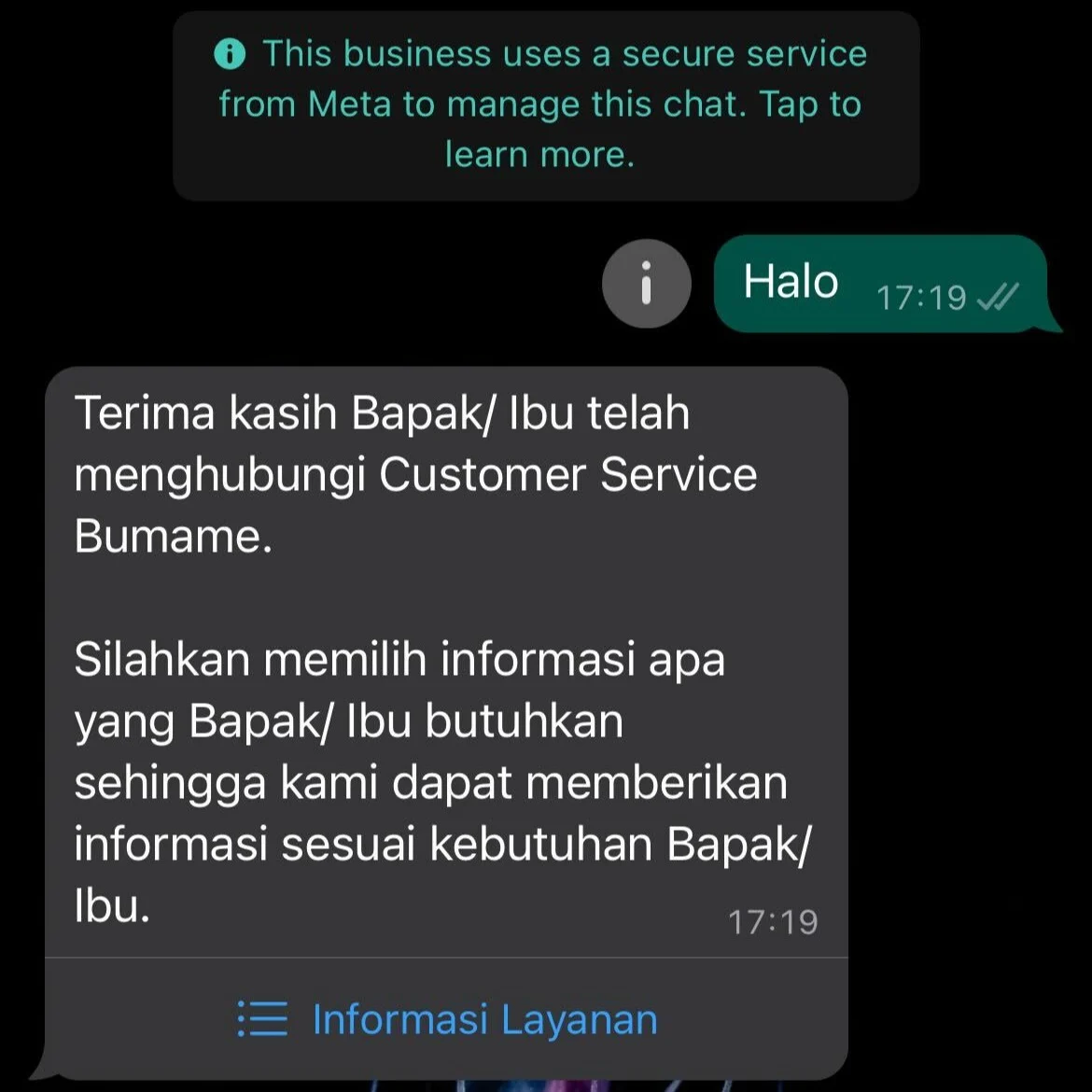 Contoh Welcome Message