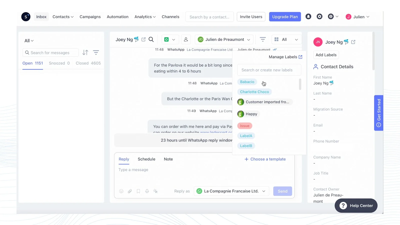 Le Dessert verwendet SleekFlow Shopify Integration