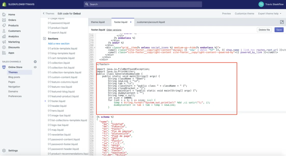  footer.liquid css layout