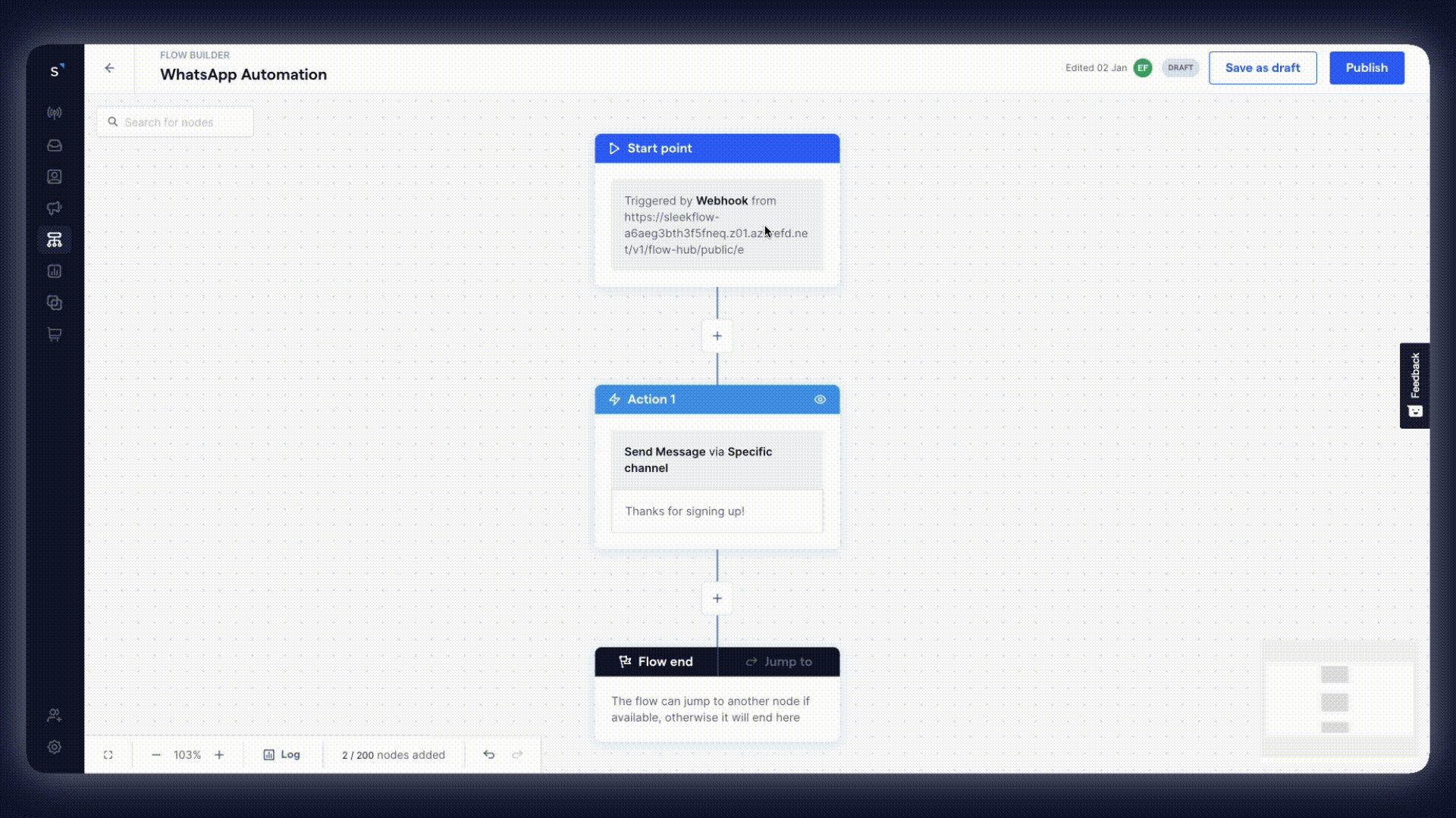 Trigger Webhook Flow Builder                                                 