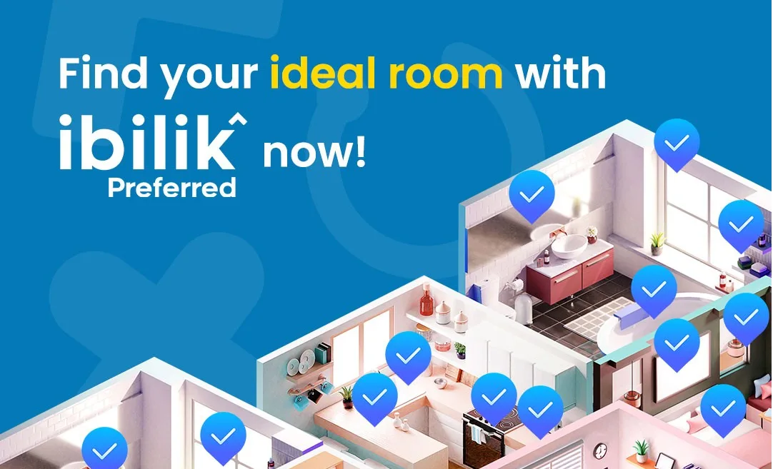 ibilik ad showing rooms with checkmark icons in a 3d layout
