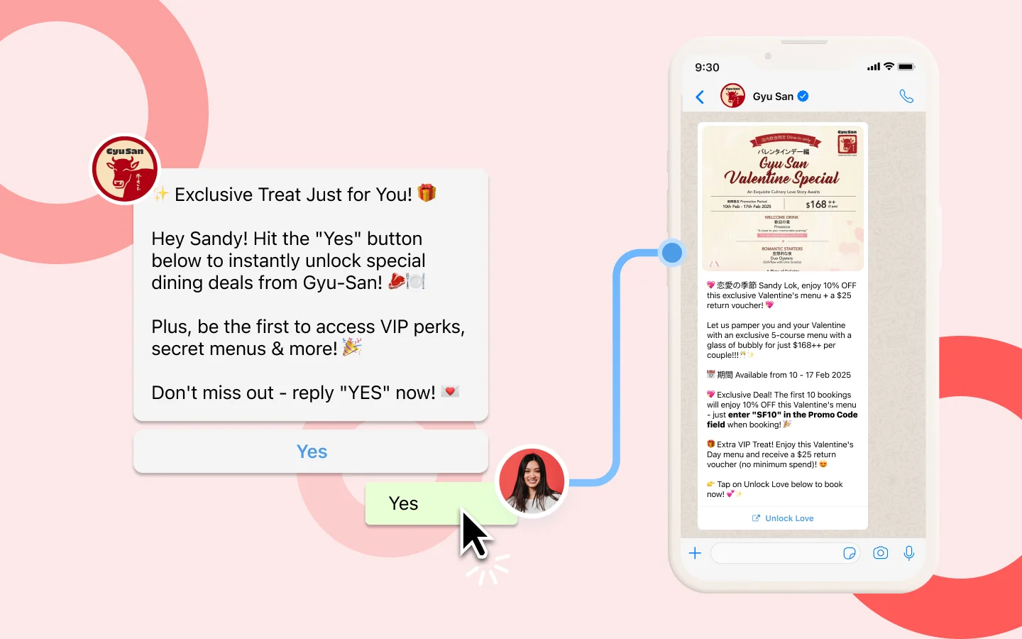 example of marketing campaign on valentines day using SleekFlow