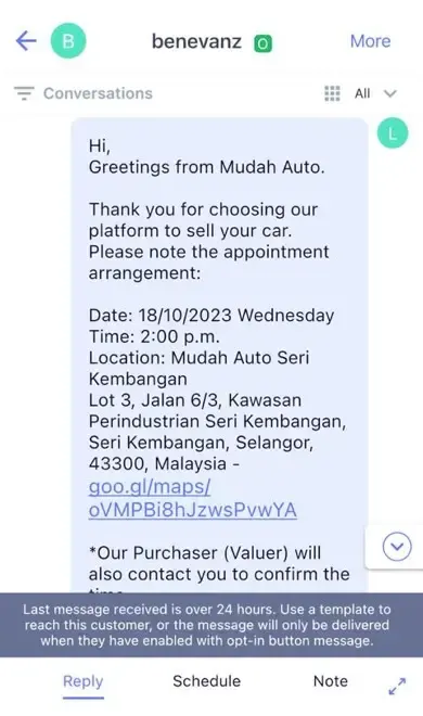 SleekFlow Client Mudah.my using WhatsApp Chatbots for their services