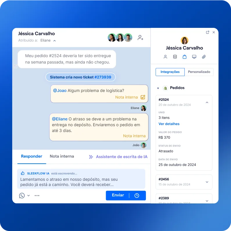 pt br shopify pedido atrasado