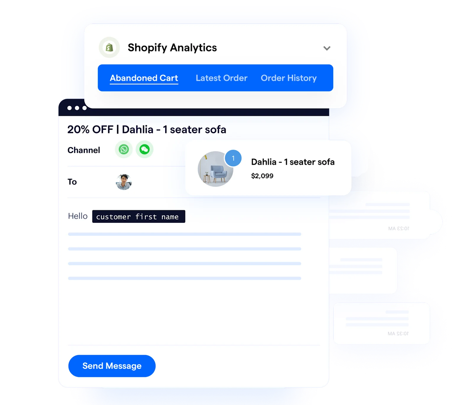 Contoh Mengirim Pesan Broadcast Shopify