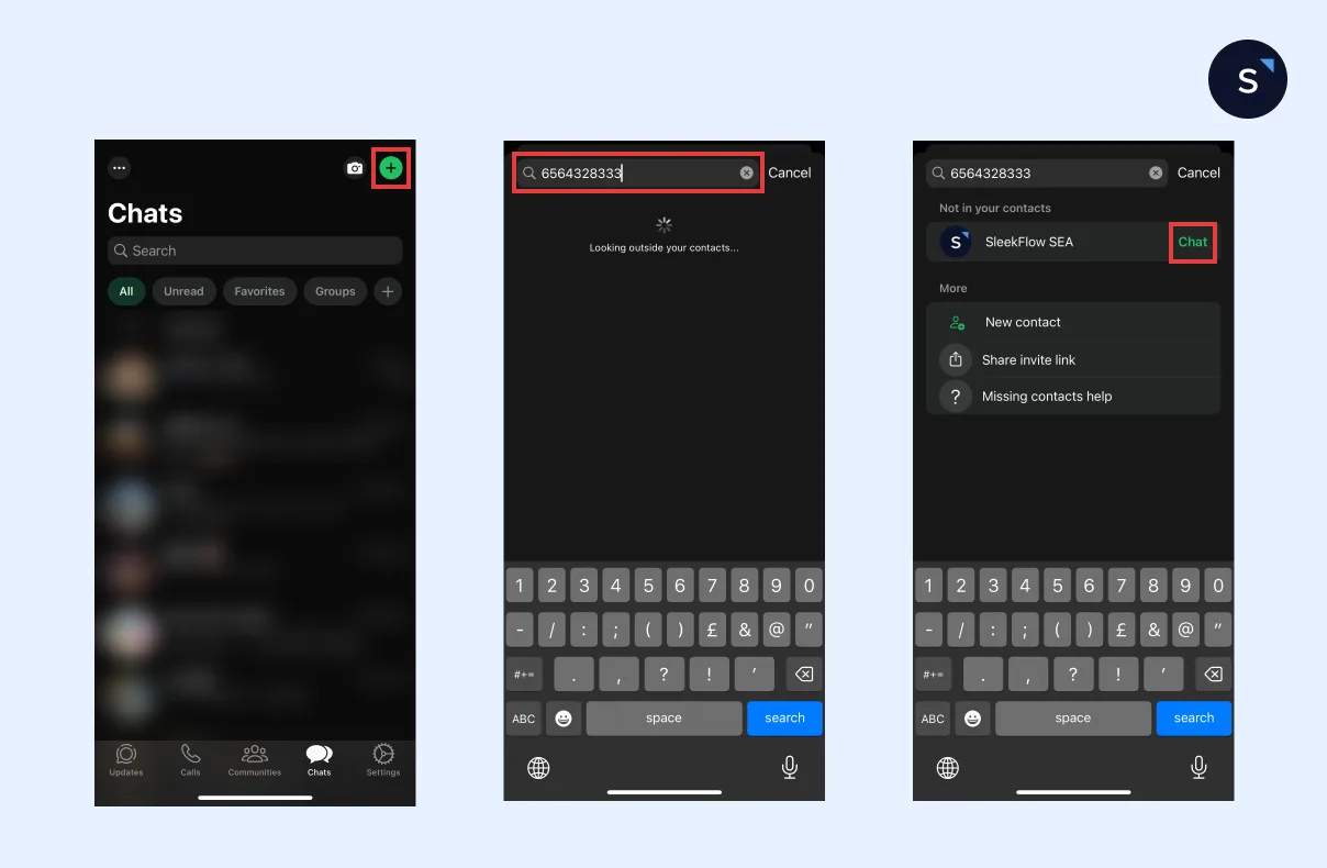 Start a chat without adding contacts on WhatsApp