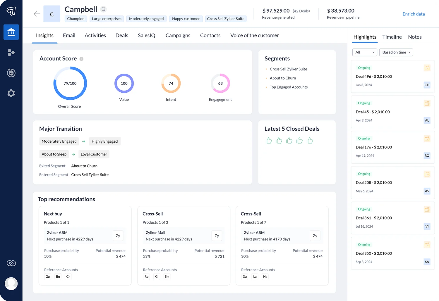 zoho crm for small businesses