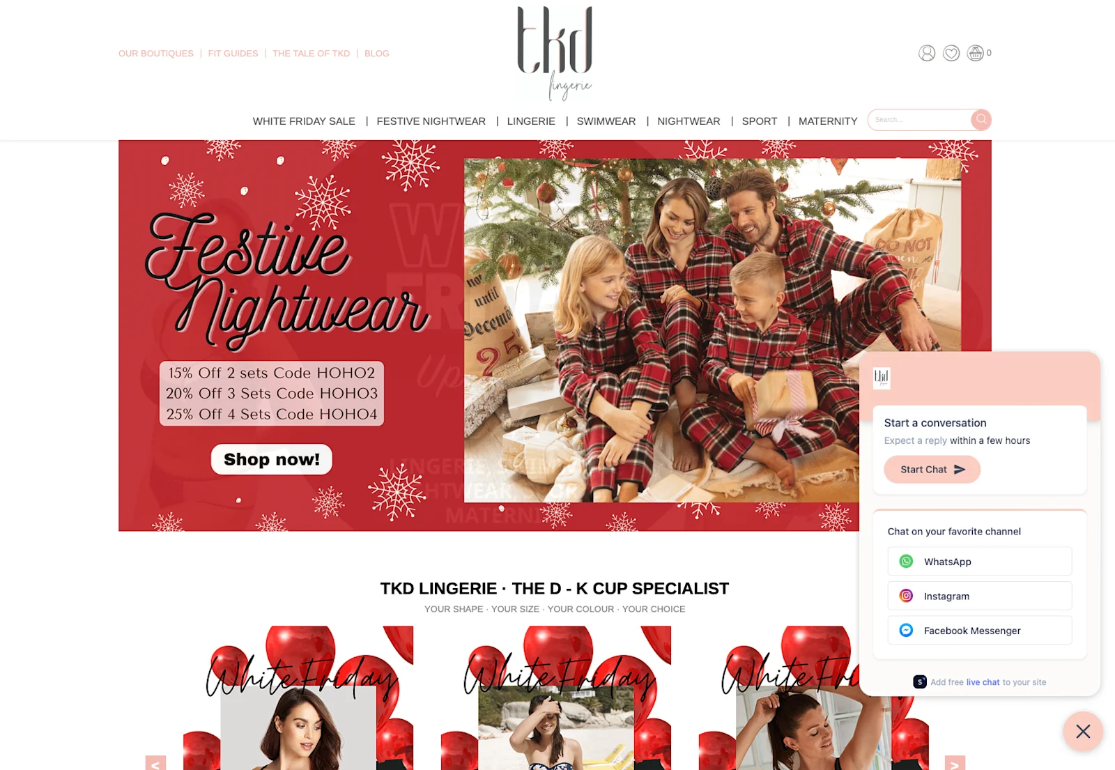 حملة TKD Lingerie التسويقية الخاصة بالعطلات على تطبيق واتساب 