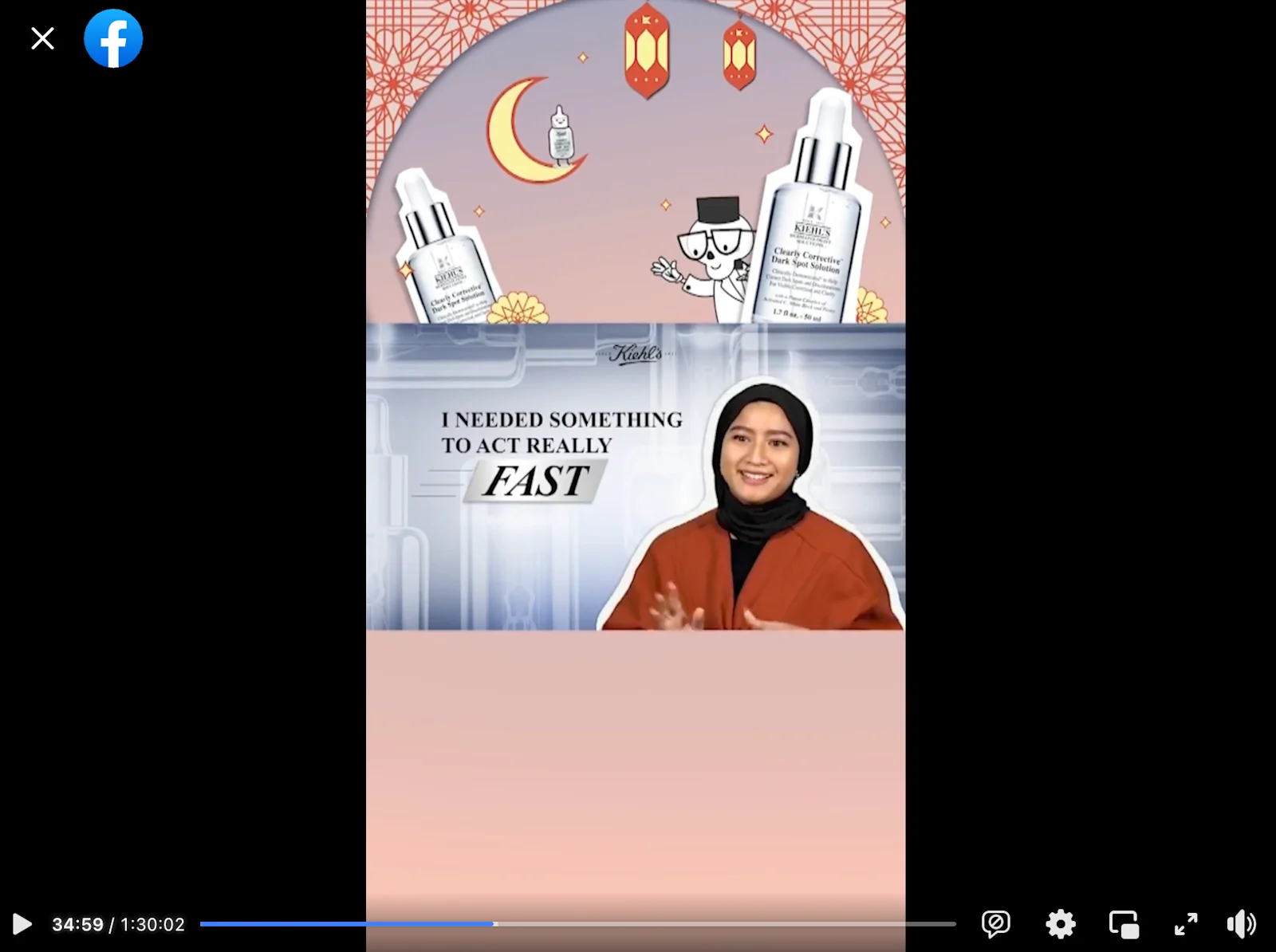 skincare testimonial with kiehl's product promotions