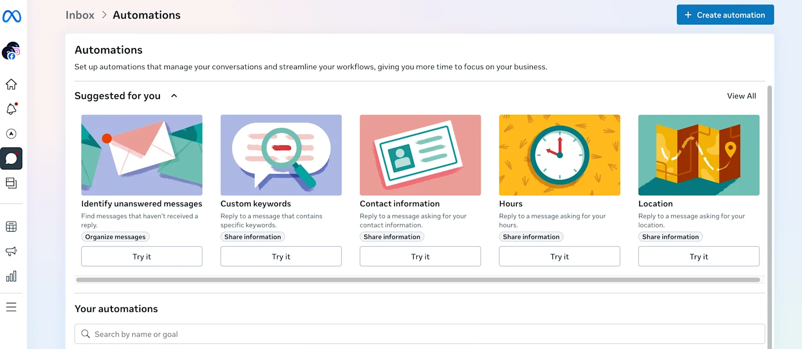Cara Buat Facebook Chat: Klik Automations