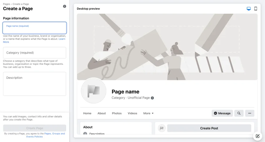 Create Facebook Business page