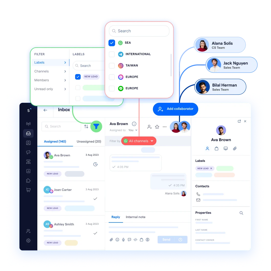 Engage customer with an omnichannel team inbox, beyond WhatsApp