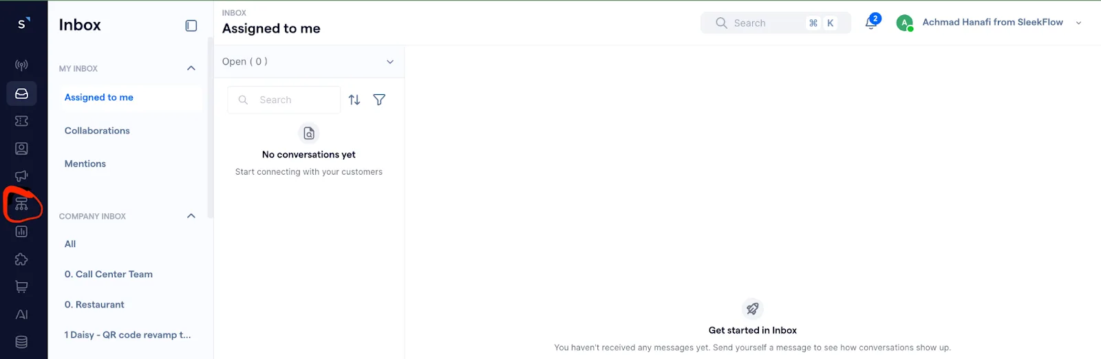 How to set up whatsapp automation using SleekFlow Step 1