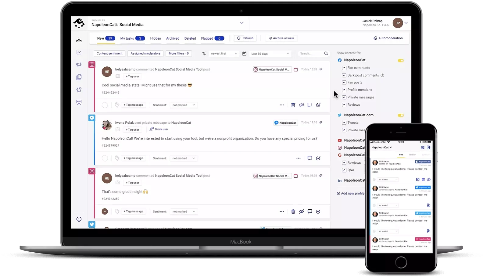 NapoleonCat Interface