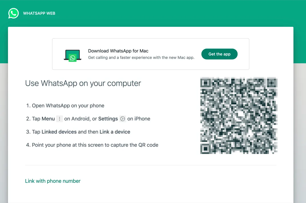 How to login to WhatsApp business web