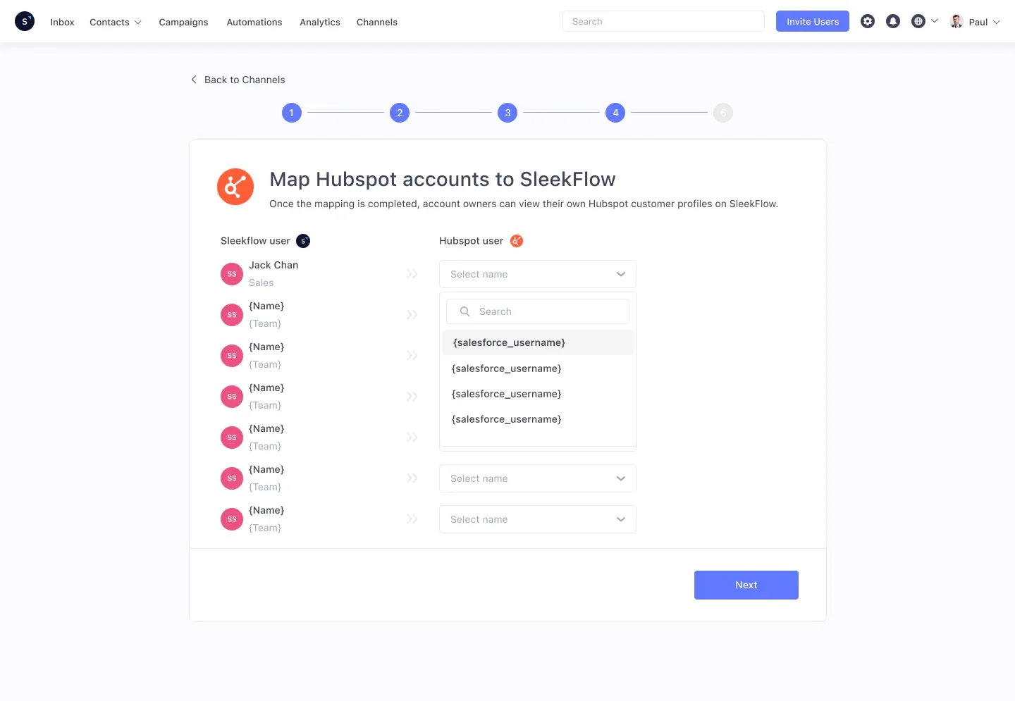 Zuordnung von HubSpot-Konten zu SleekFlow