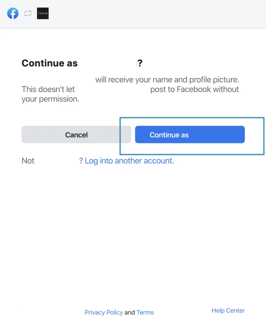 facebook permission prompt for sleekflow connection
