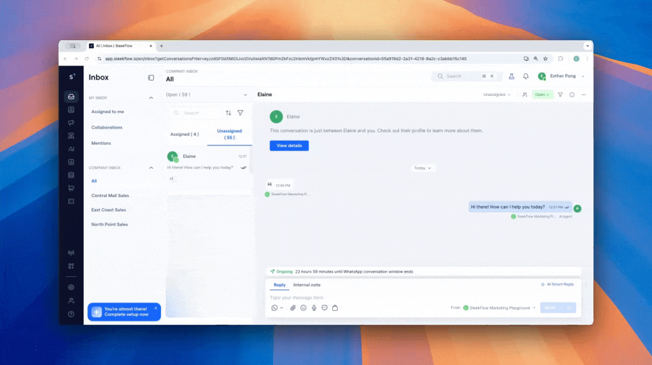 SleekFlow AI agent provides accurate answers, guide customer to purchase and escalate to human at the right time.