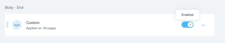 interface showing the toggle is "Enabled