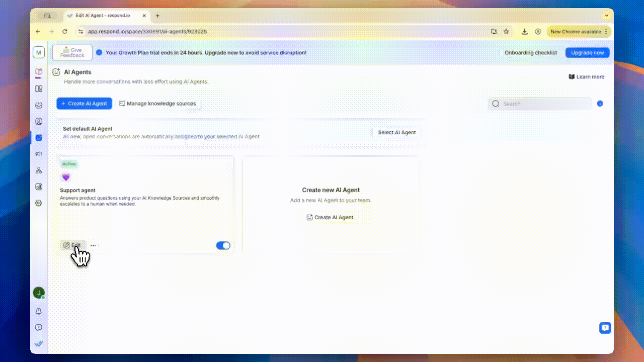 Respond AI exits prematurely.