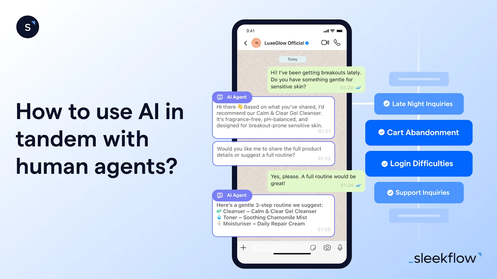 AI agent replying on behalf of a human agent
