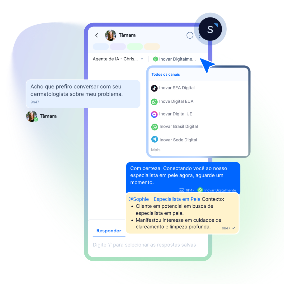 Reduza o tempo de resposta sem perder o contexto das conversas.