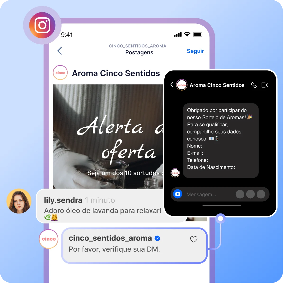pt br instagram respostas automatica