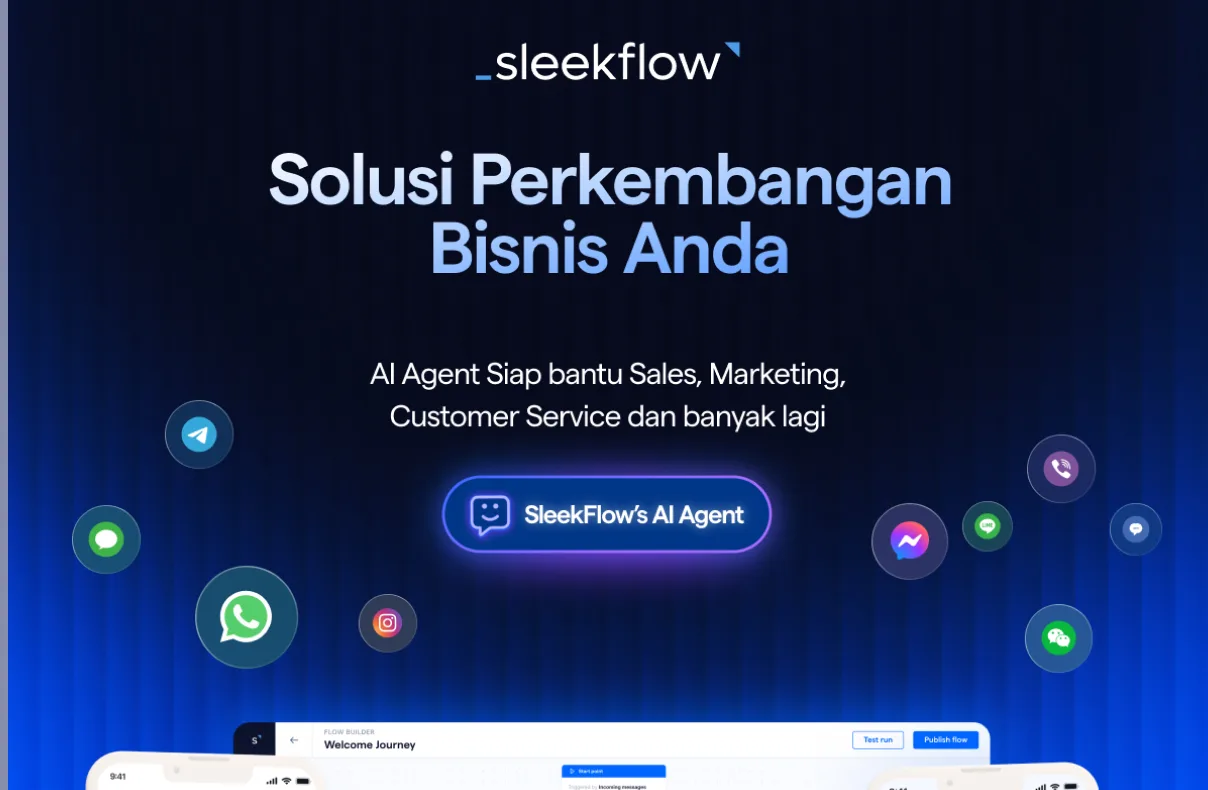 Ilustrasi penggambaran SleekFlow sebuah platform Omnichannel CRM dapat menjadi solusi pengembangan Bisnis di Indonesia